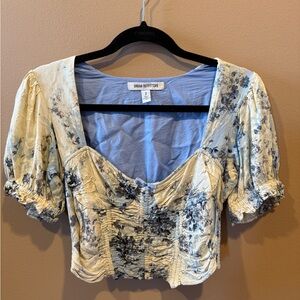 Urban Outfitters Light Yellow and Blue Top